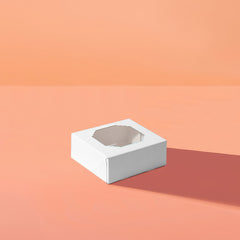 White Scalloped Small Cookie Box 5pk