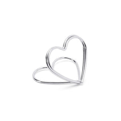 Silver Wedding Heart Place Card Holders 10pk