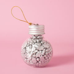 Silver Noel Sprinkle Orb Decorations