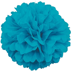 Teal Blue Pom Pom Puff Ball