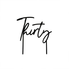 Black Thirty Acrylic Cake Topper