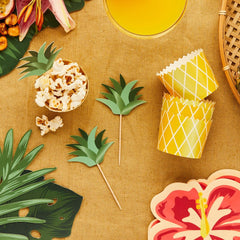 Tropical Pineapple Food Picks & Food Cups Set 10pk