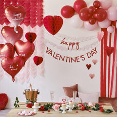 Customisable Heart Valentines Balloons 5pk