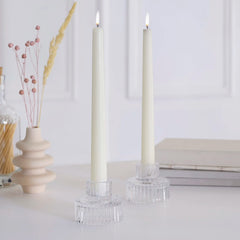 Clear Glass Candle Holders 2pk