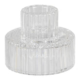 Clear Glass Candle Holders 2pk