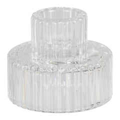 Clear Glass Candle Holders 2pk