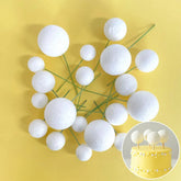 Glitter White Cake Ball Toppers 20pk