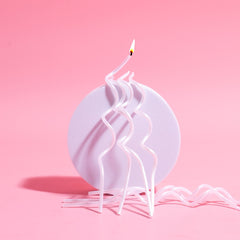 White Swirly Cake Candles 16pk