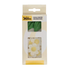 White Edible Wafer Flowers and Leaves