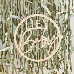 Wooden Hey Baby Shower Sign