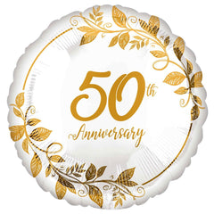 Happy 50th Anniversary Round Foil Balloon - The Party Room