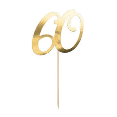 Gold 60th Cake Topper - The Party Room