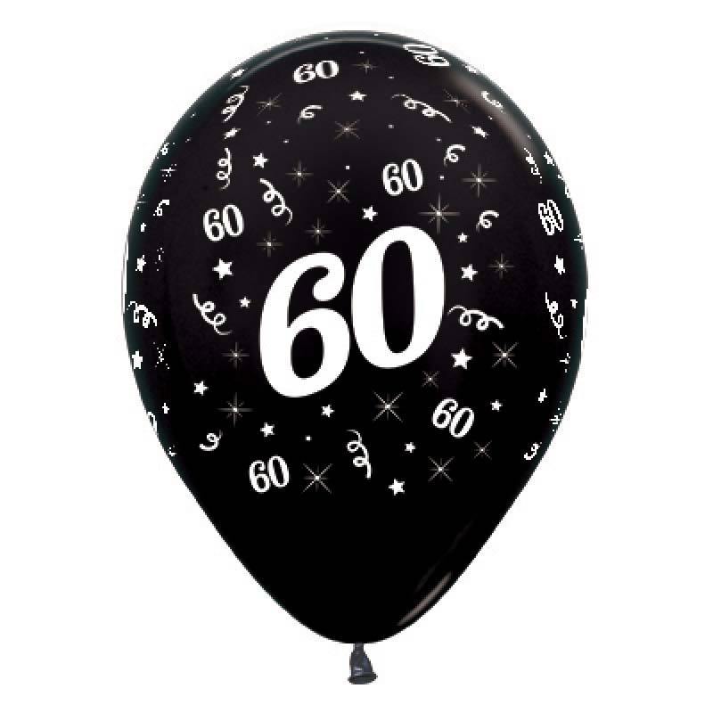 Black 60th Birthday Balloons - The Party Room