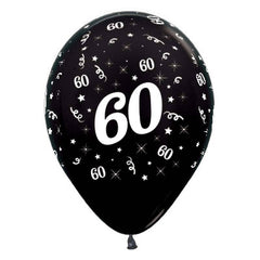 Black 60th Birthday Balloons - The Party Room