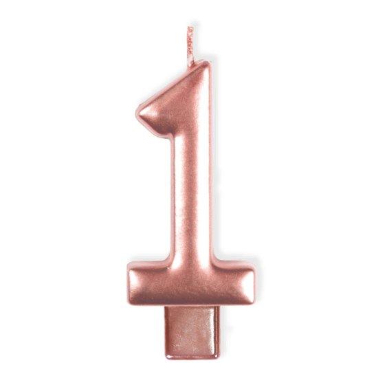 Rose Gold Candle Number 1 Party Supplies NZ The Party Room