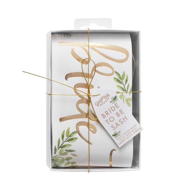 Botanical Hen Party Gold Foiled Bride To Be Sash - The Party Room