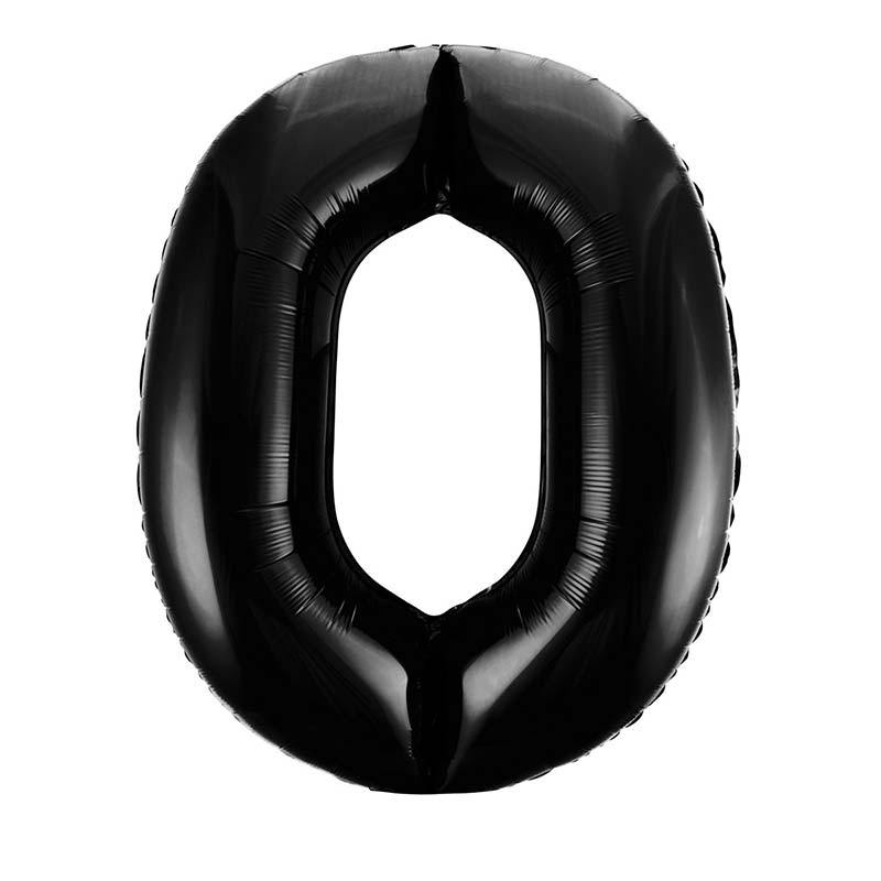 Black Giant Foil Number Balloon - 0 - The Party Room