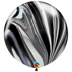 Large 75cm Black & White SuperAgate Balloons - The Party Room