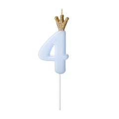 Blue Number 4 Crown Candle - The Party Room