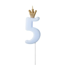Blue Number 5 Crown Candle - The Party Room
