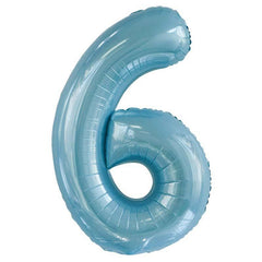 Blue Giant Foil Number Balloon - 6 - The Party Room