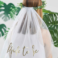 Botanical Hen Party Eucalyptus Bridal Crown With Veil - The Party Room