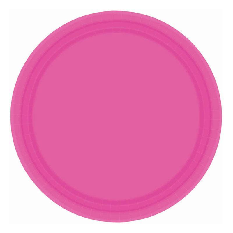 Bright Pink Plates (20 Pack) - The Party Room