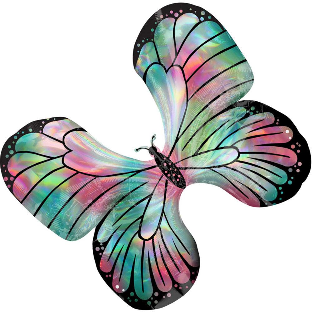 Large Holographic Butterfly Foil Balloon - The Party Room