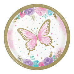 Butterfly Shimmer Plates 8pk - The Party Room