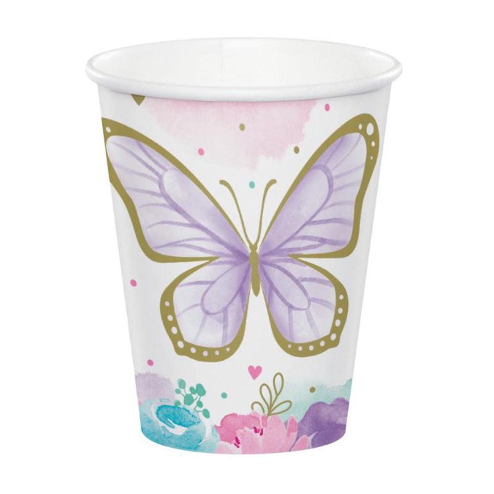 Butterfly Shimmer Cups 8pk - The Party Room