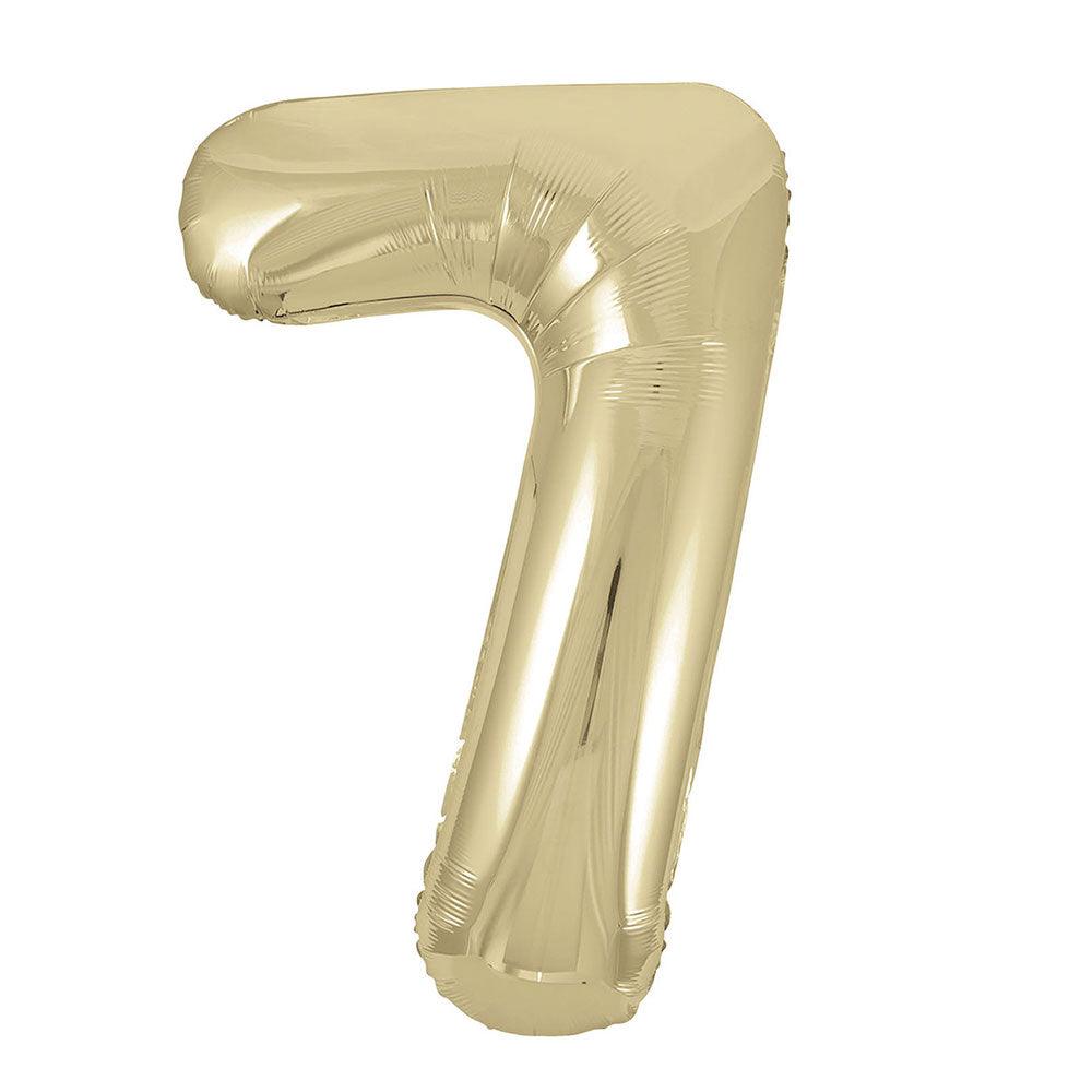 Champagne Giant Foil Number Balloon - 7 - The Party Room