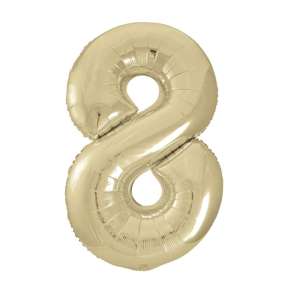 Champagne Giant Foil Number Balloon - 8 - The Party Room
