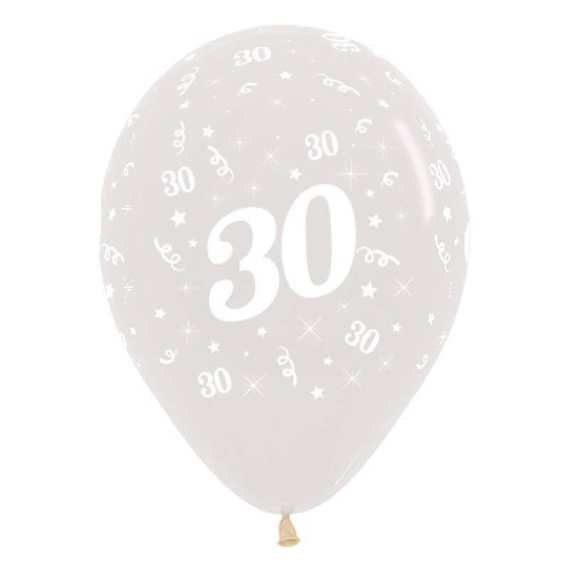 Clear 30th Birthday Balloons - The Party Room
