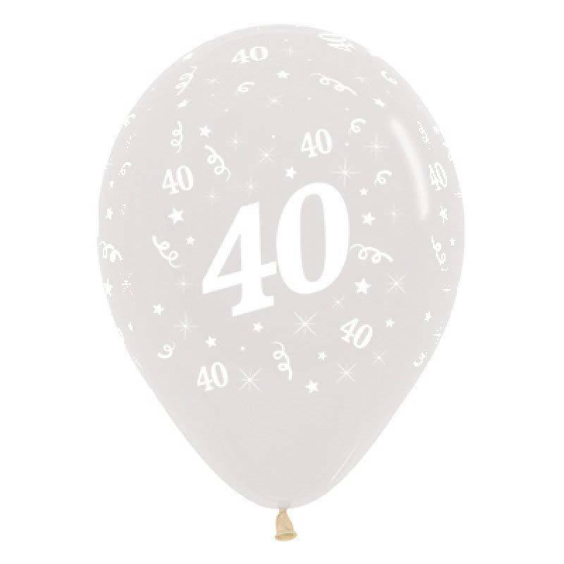 Clear 40th Birthday Balloons - The Party Room