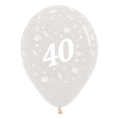 Clear 40th Birthday Balloons - The Party Room