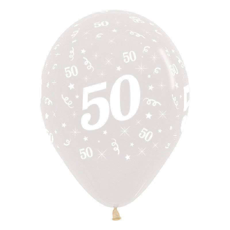 Clear 50th Birthday Balloons - The Party Room