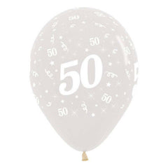 Clear 50th Birthday Balloons - The Party Room