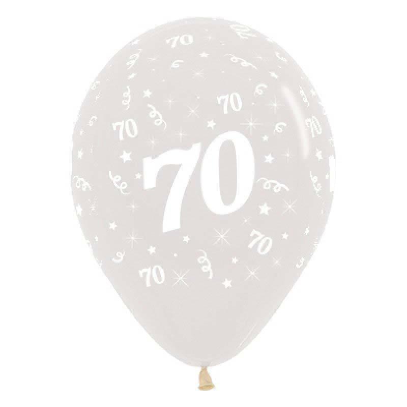 Clear 70th Birthday Balloons - The Party Room