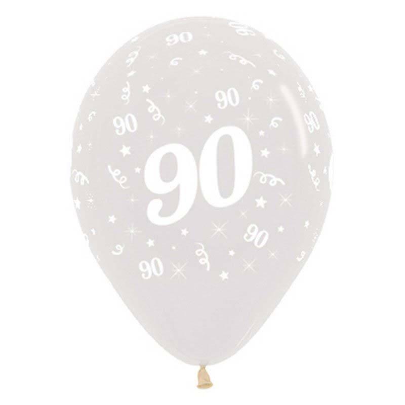 Clear 90th Birthday Balloons - The Party Room
