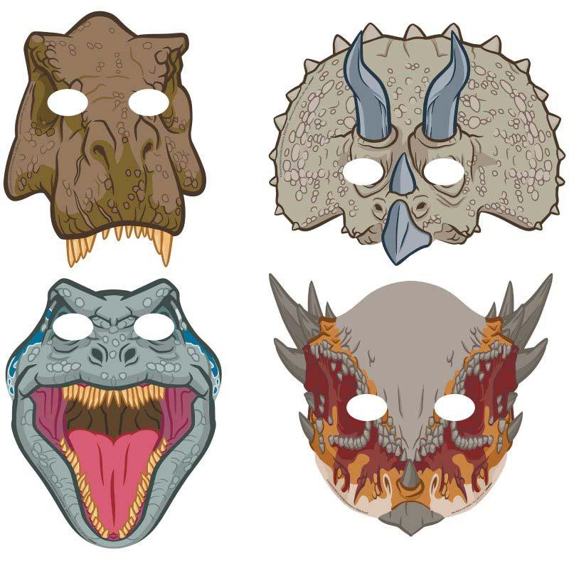 Jurassic Dinosaur Masks 8pk - The Party Room