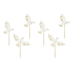 Dove Cupcake Toppers 6pk - The Party Room