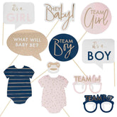 Gold Foiled Gender Reveal Party Photo Booth Props - The Party Room