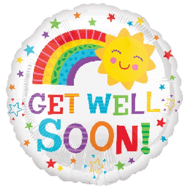 Get Well Soon Happy Sun Foil Balloon - The Party Room