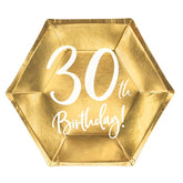 Gold 30th Birthday Plates - The Party Room