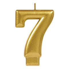 Metallic Gold Candle - Number 7 - The Party Room