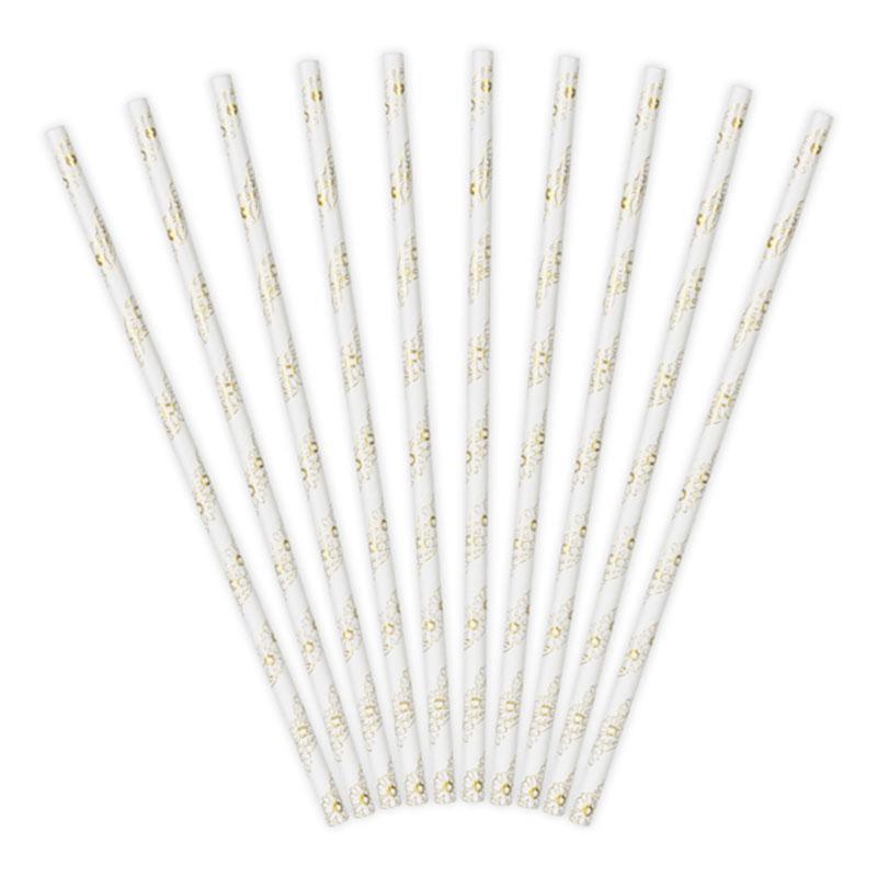 Gold Daisy Straws - The Party Room