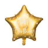 Gold Happy Birthday Star Foil Balloon - The Party Room