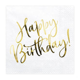 Gold Happy Birthday Napkins - The Party Room