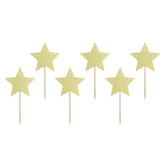 Gold Star Cupcake Toppers - The Party Room
