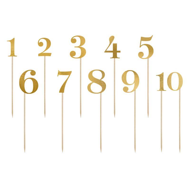Gold Table Numbers - The Party Room